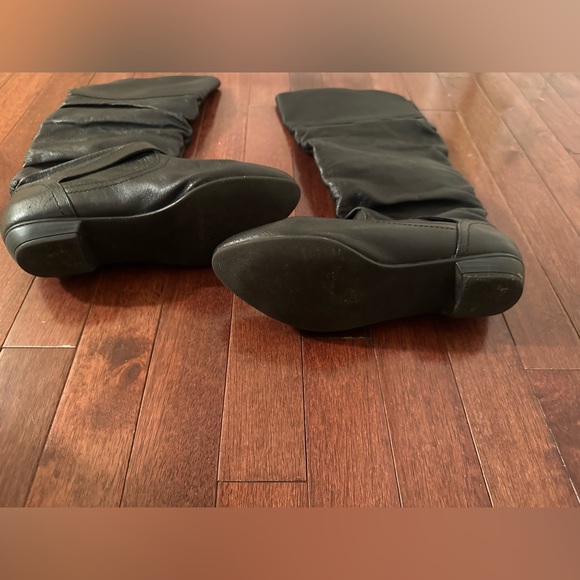 Steve Madden Boots Womens 7M Casstro Tall Riding Black Leather Buckle Heels - Picture 4 of 6